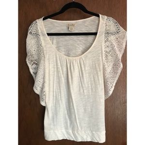 Lucky brand wing knit sleeve top